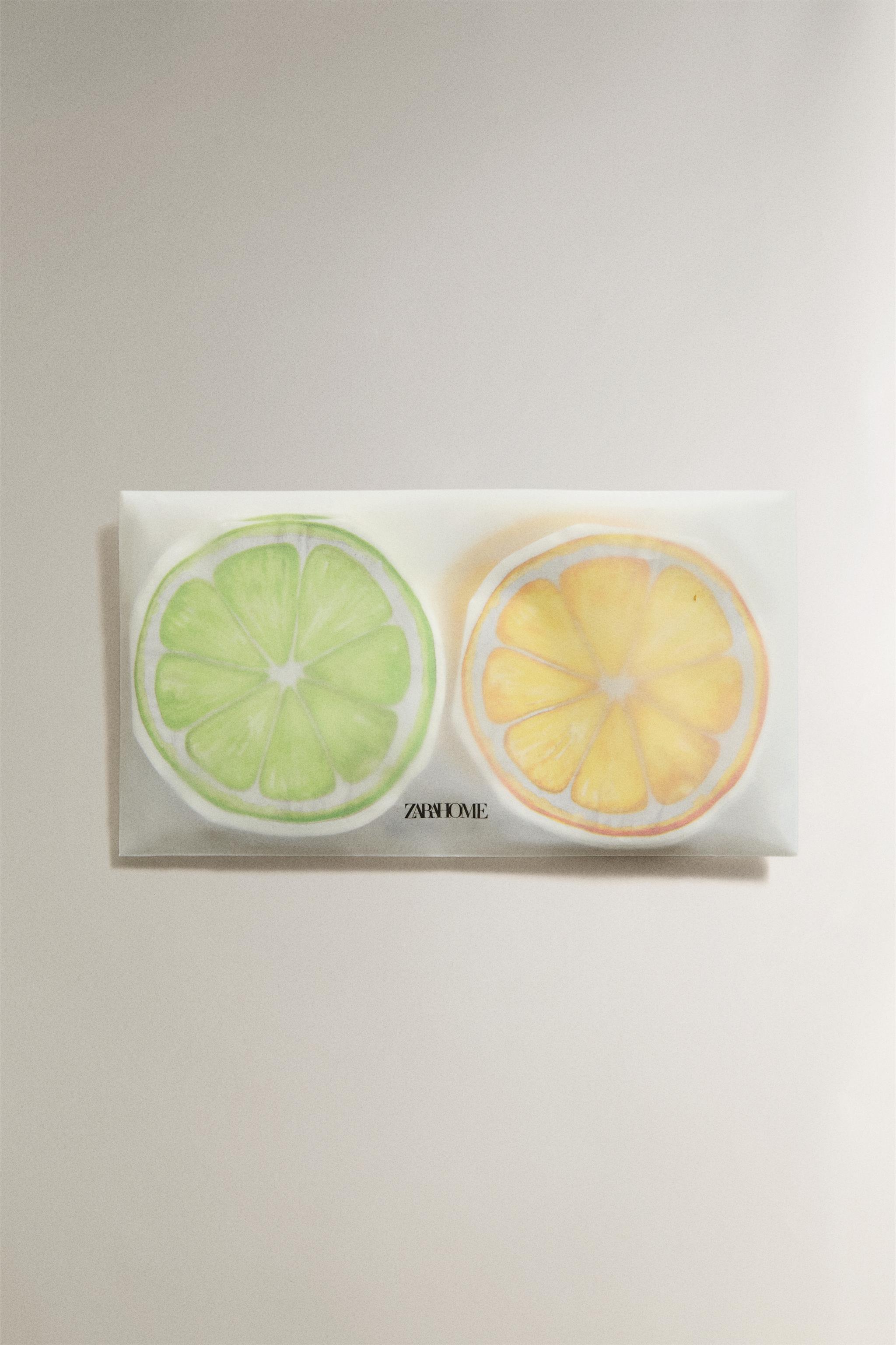 LIME AND LEMON PAPER NAPKINS (PACK OF 30)